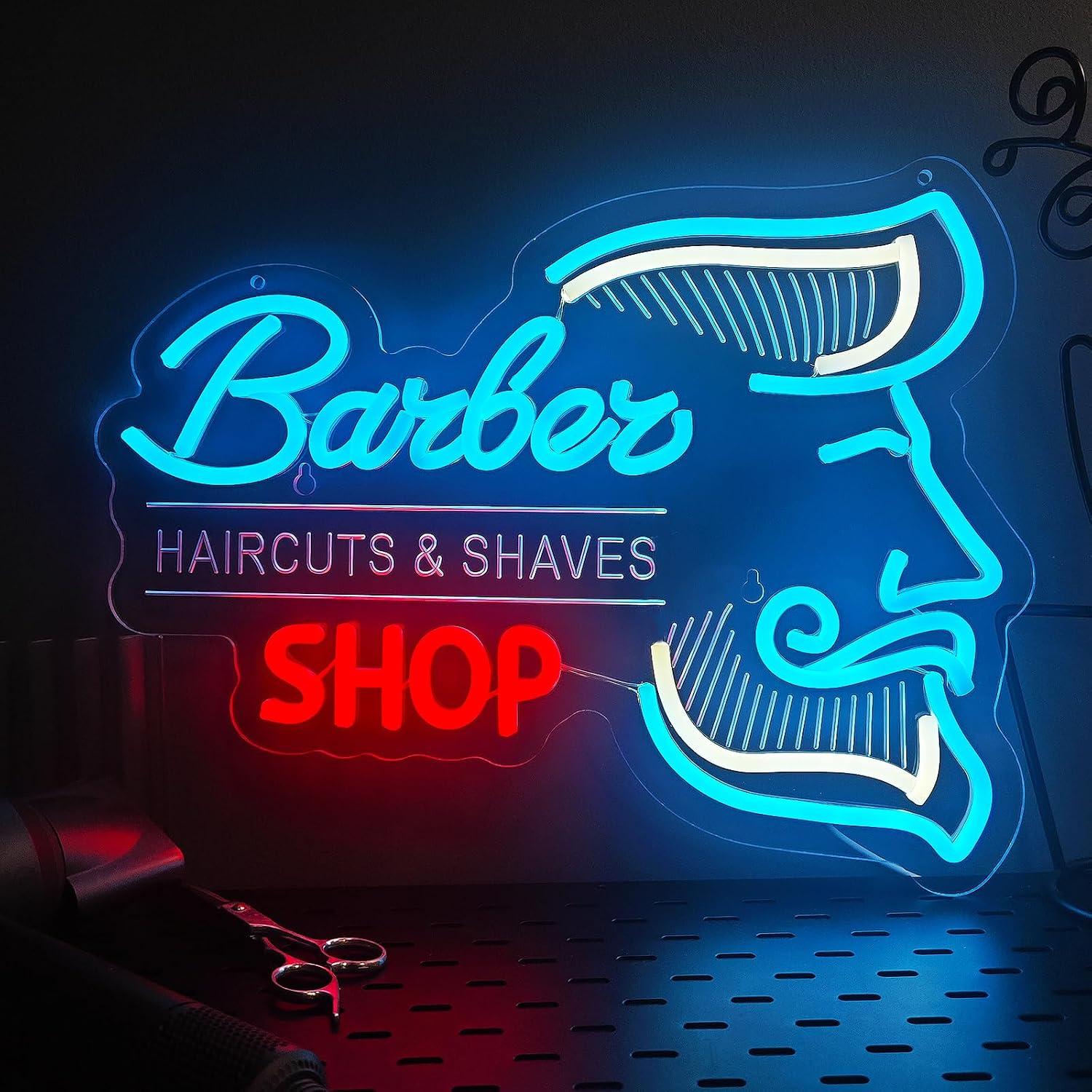 Men'S Grooming Store - Insegna al neon per barbiere, luce