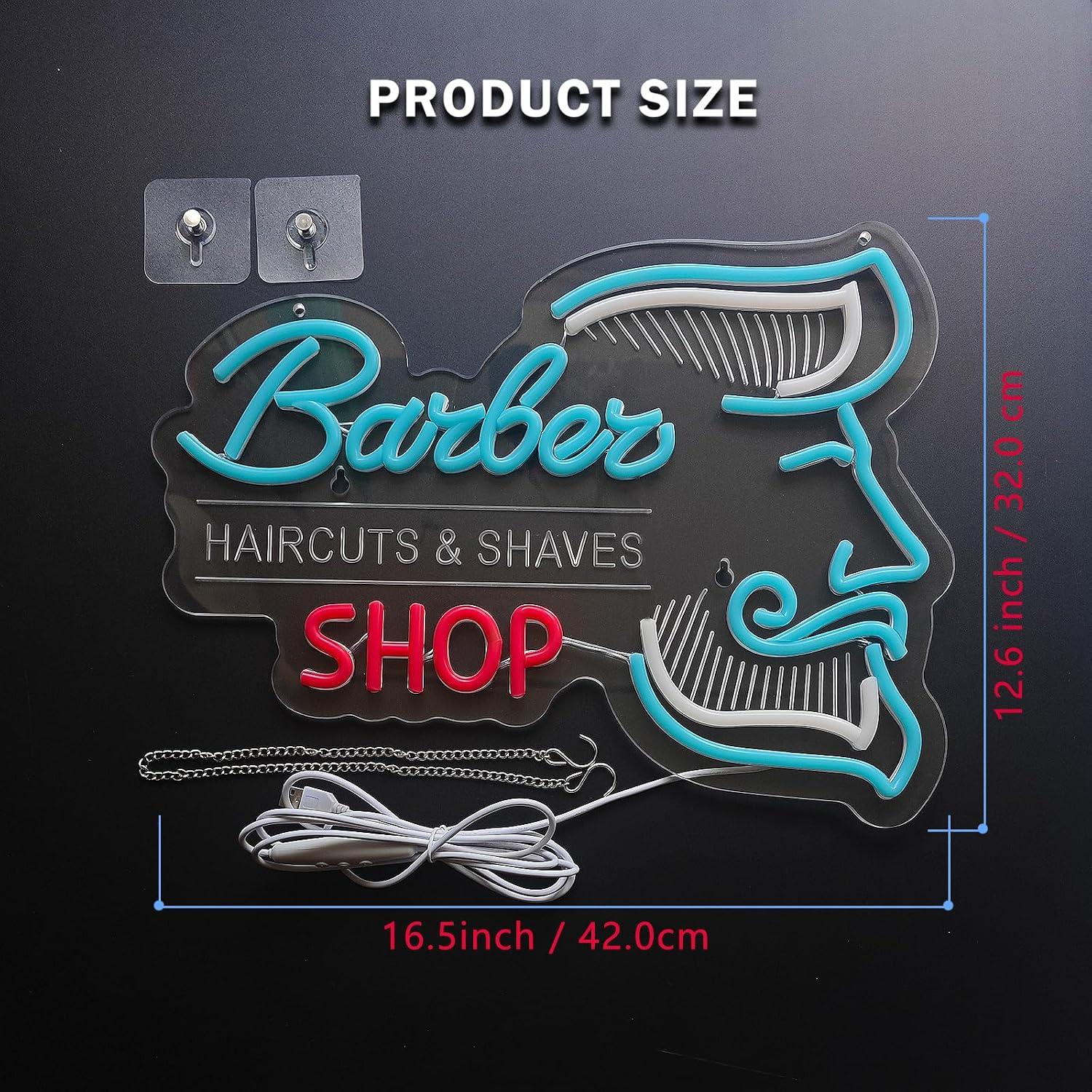 Insegna al neon per barbiere,  - Men'S Grooming Store recensione e prezzo